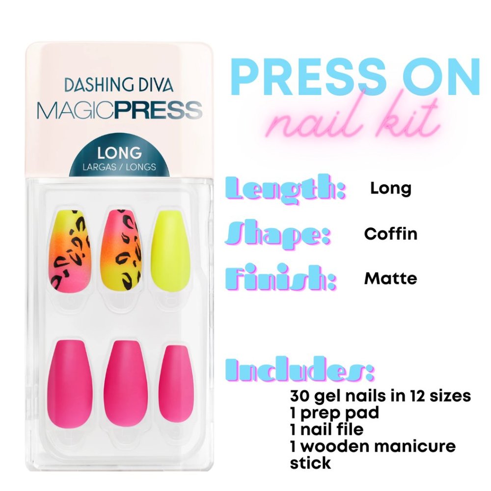 BNWOT Unopened Dashing Diva Magic Press Press On Nail Kit Long Matte Coffin -001